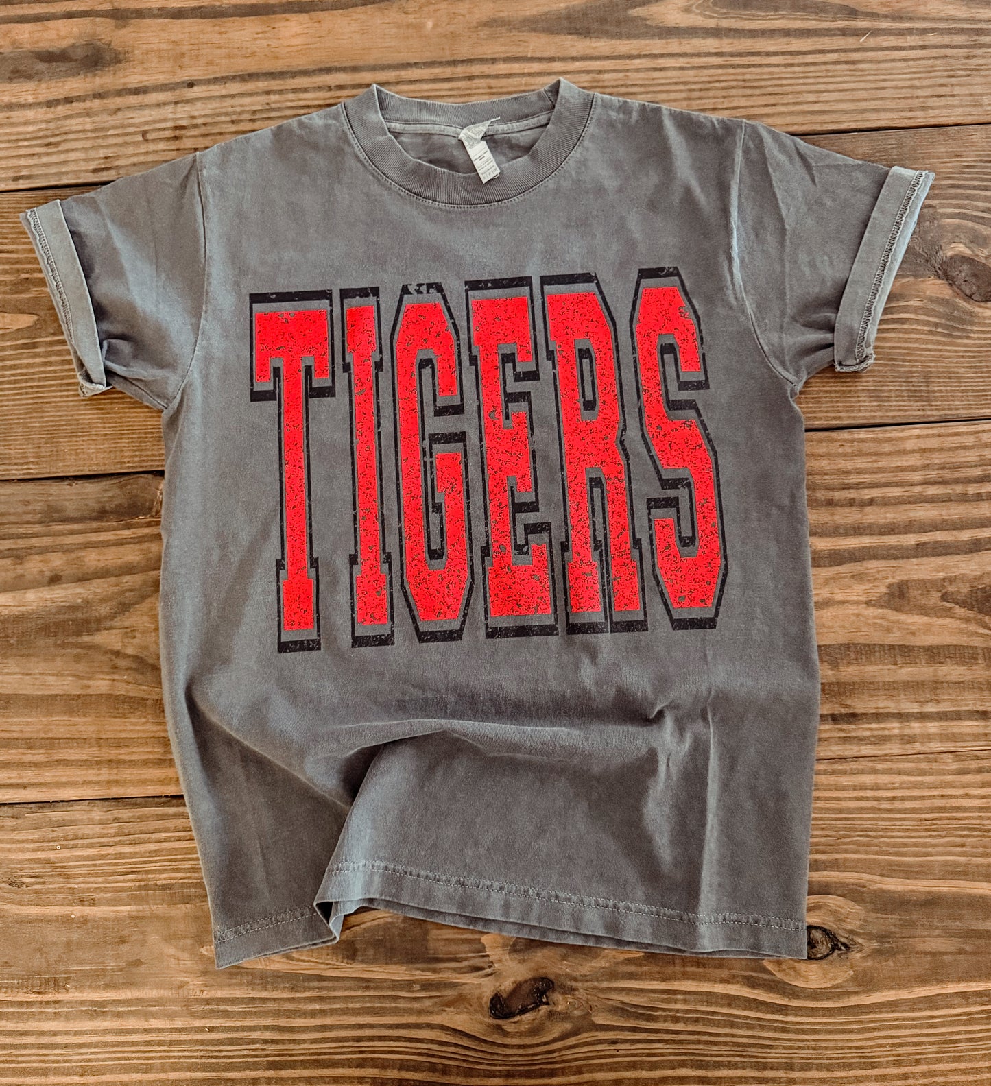 GREY/RED TIGERS TEE